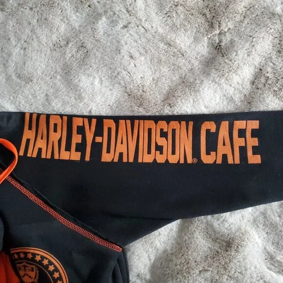 Vintage Y2k Harley Davidson Medium Full Zip Up Hoodie Las Vegas 1997 Bikecore - Picture 9 of 12